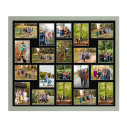 AK Frames 80X70Cm Green Modern Multi Photo Frame With Black Mount - Holds 20 Apertures (18X) 6X4, (2X) 4X4 Photos - thumbnail 1