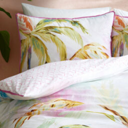 Appletree Leilani 100% Cotton Tropical Print Green Duvet Cover Set - thumbnail 2
