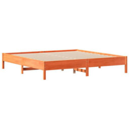 Berkfield Bed Frame Without Mattress Wax Brown 180X200 Cm Super King Solid Wood Pine - thumbnail 5