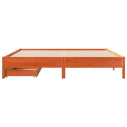 Berkfield Bed Frame Without Mattress Wax Brown 180X200 Cm Super King Solid Wood Pine - thumbnail 4