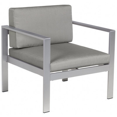 Beliani Garden Armchair Salerno Metal Dark Grey - image 1
