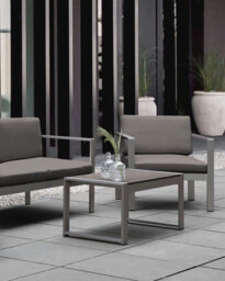 Beliani Garden Armchair Salerno Metal Dark Grey - thumbnail 2