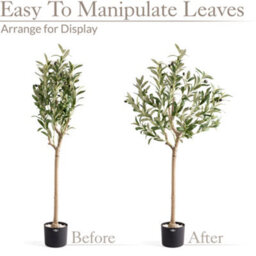 Christow Artificial Olive Tree Realistic Leaves Olives Indoor Outdoor 4Ft - thumbnail 5