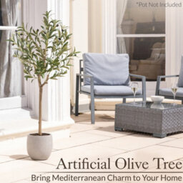 Christow Artificial Olive Tree Realistic Leaves Olives Indoor Outdoor 4Ft - thumbnail 2