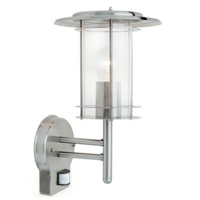 Ip44 Outdoor Wall Light Stainless Steel Modern Lantern Glass Round Pir Outdoor - image 1
