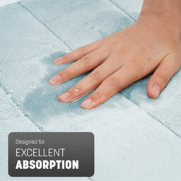Keplin 50X60Cm Memory Foam Bath Mat Ultra Soft, Highly Absorbent, Non Slip, Machine Washable, Light Blue - thumbnail 4
