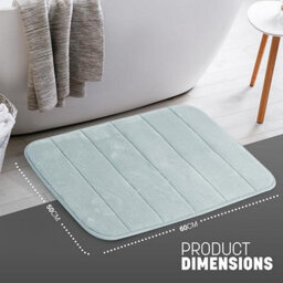 Keplin 50X60Cm Memory Foam Bath Mat Ultra Soft, Highly Absorbent, Non Slip, Machine Washable, Light Blue - thumbnail 2