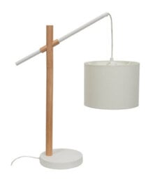Valuelights Adrianna Wooden Hanging Table Lamp With White Drum Lamp Shade - thumbnail 6