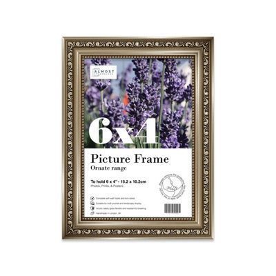 6X4 Gunmetal  Ornate Picture Frame (15.2 X 10.2Cm) Poster, Photo, Artwork, Gallery Wall Or Print - image 1