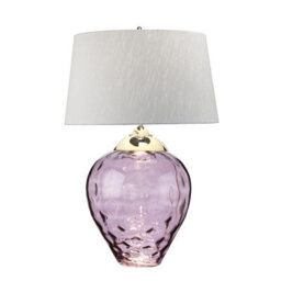 Luminosa Lighting Elstead Samara Large Table Lamp Plum-Tinted Glass - thumbnail 4