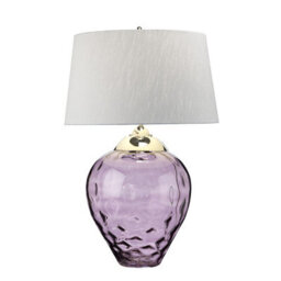 Luminosa Lighting Elstead Samara Large Table Lamp Plum-Tinted Glass - thumbnail 3