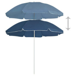 Walplus Garden Parasol With Steel Pole Blue 180 Cm - thumbnail 2
