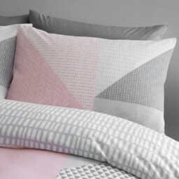 Catherine Lansfield Bedding Larsson Geo Duvet Cover Set With Pillowcase Pink - thumbnail 2