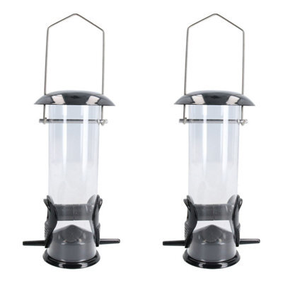 AB Tools 2Pk Small Deluxe Bird Feeder Seed Holder Hanging Feeding Station For Wild Birds - image 1