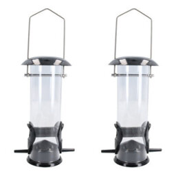 AB Tools 2Pk Small Deluxe Bird Feeder Seed Holder Hanging Feeding Station For Wild Birds - thumbnail 1