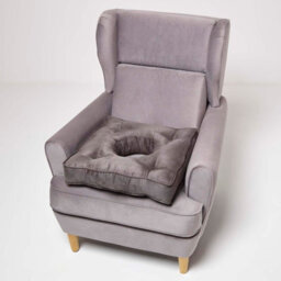 Homescapes Grey Faux Suede Coccyx Cushion - thumbnail 6