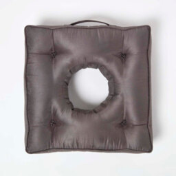 Homescapes Grey Faux Suede Coccyx Cushion - thumbnail 3