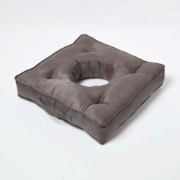 Homescapes Grey Faux Suede Coccyx Cushion - thumbnail 2