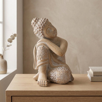 Garden Greatness Carved Sitting Buddha Figurine Ornament - image 1