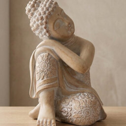 Garden Greatness Carved Sitting Buddha Figurine Ornament - thumbnail 2