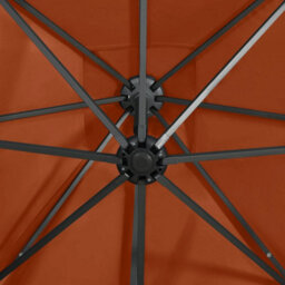 Berkfield Cantilever Umbrella With Pole And Led Lights Terracotta 250 Cm - thumbnail 8