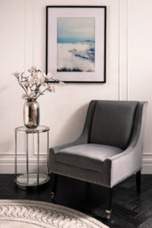 My Furniture Lauren Lounge Chair Smoke - Velvet, Deep Foam, No-Sag Springs, Chrome Studs - thumbnail 2