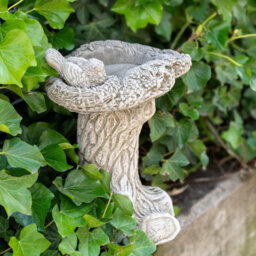 Stone Cast 'bird Nest' Design Garden Birdbath - thumbnail 3