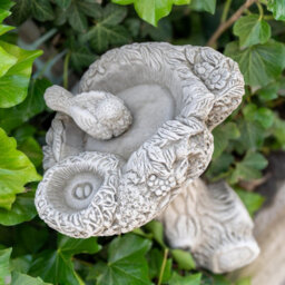 Stone Cast 'bird Nest' Design Garden Birdbath - thumbnail 4
