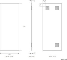 120 X 45Cm Rectangle Frameless Bathroom Mirror With Wall Hanging Fittings - thumbnail 3