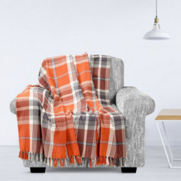 Ehc Highland Large Cotton Throw For Sofa, Double Bed, Armchair, 150Cm X 200Cm, Spice - thumbnail 1