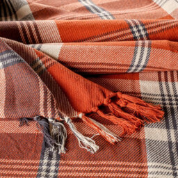 Ehc Highland Large Cotton Throw For Sofa, Double Bed, Armchair, 150Cm X 200Cm, Spice - thumbnail 2