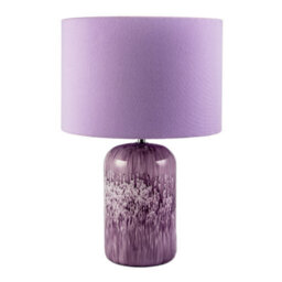 Happy Homewares Modern Lavender Lilac Marble Drip Snowflake Glass Lamp With Shade - thumbnail 1