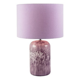 Happy Homewares Modern Lavender Lilac Marble Drip Snowflake Glass Lamp With Shade - thumbnail 2