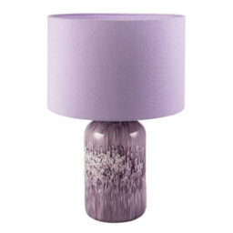 Happy Homewares Modern Lavender Lilac Marble Drip Snowflake Glass Lamp With Shade - thumbnail 8
