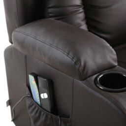 More4Homes Caesar Single Motor Electric Rise Recliner Bonded Leather Armchair Electric Lift Riser Chair (Brown) - thumbnail 6