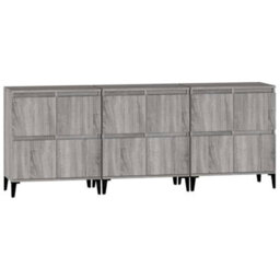 Berkfield Sideboards 3 Pcs Grey Sonoma 60X35X70 Cm Engineered Wood - thumbnail 6