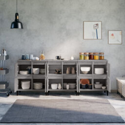 Berkfield Sideboards 3 Pcs Grey Sonoma 60X35X70 Cm Engineered Wood - thumbnail 3