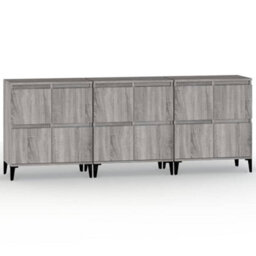 Berkfield Sideboards 3 Pcs Grey Sonoma 60X35X70 Cm Engineered Wood - thumbnail 2