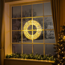 Christow Christmas Warm White Iridescent Led Wreath - thumbnail 2