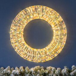 Christow Christmas Warm White Iridescent Led Wreath