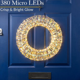 Christow Christmas Warm White Iridescent Led Wreath - thumbnail 3