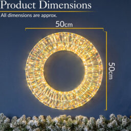 Christow Christmas Warm White Iridescent Led Wreath - thumbnail 7