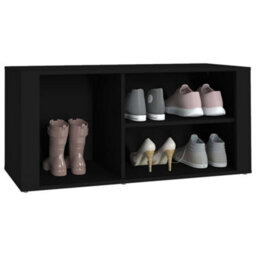 Berkfield Shoe Cabinet Black 100X35X45 Cm Engineered Wood - thumbnail 4
