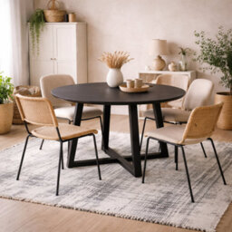 Wyld Haus Frida Black Round Dining Table 120Cm - Seats 4 - thumbnail 1