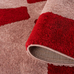 The Rugs Joli Red And Pink Chequered Rug Soft Dense Pile Easy To Clean And Pet Friendly For Living Rooms And Bedrooms - thumbnail 6