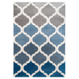 Loomed Navy Blue Grey Modern Trellis Living Area Rug 190X280Cm - thumbnail 8