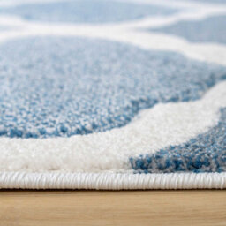 Loomed Navy Blue Grey Modern Trellis Living Area Rug 190X280Cm - thumbnail 7