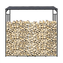Large 176Cm Log Store Log Holder Indoor Basket Wood Burner Log Storage Firewood - thumbnail 5
