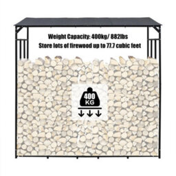 Large 176Cm Log Store Log Holder Indoor Basket Wood Burner Log Storage Firewood - thumbnail 6