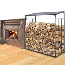 Large 176Cm Log Store Log Holder Indoor Basket Wood Burner Log Storage Firewood - thumbnail 4